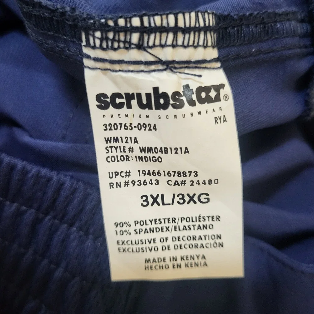 Scrubstar Premium Performance Navy Blue Scrub Pants 3XL Straight Leg WM04B121A